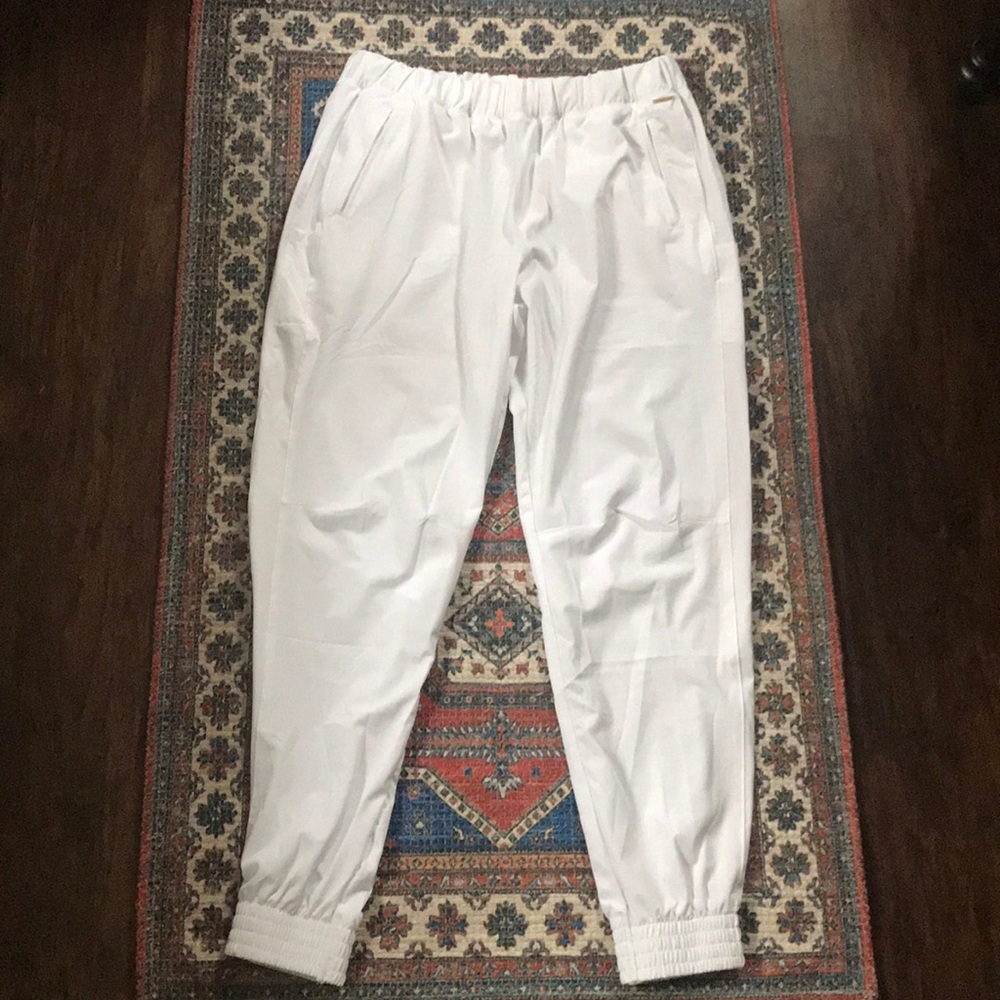 White Lauderdale Jogger Scrub Pants